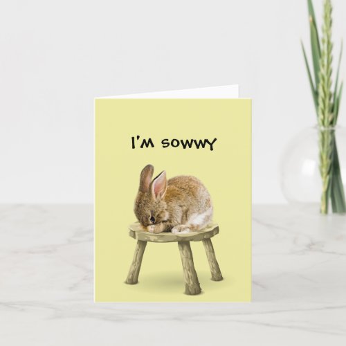 Im Sorry Bunny Rabbit Card