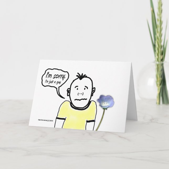I'm Sorry - Cartoon Guy - Card (Front)