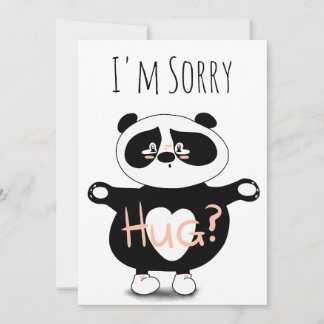 I'm Sorry Forgiveness Cute Panda Bear Hugs Card