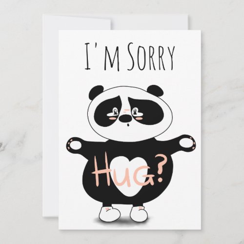 Im Sorry Forgiveness Cute Panda Bear Hugs Card