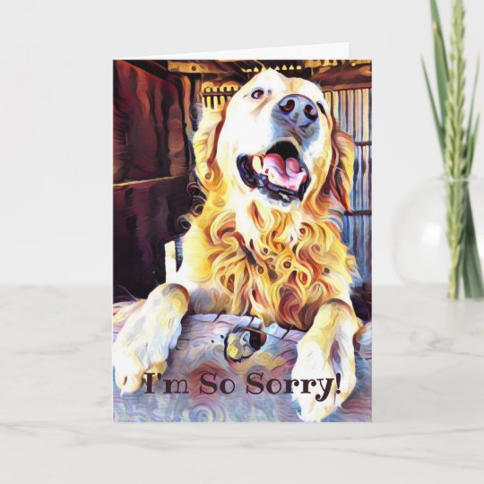 Im Sorry Golden Retriever Art Belated Birthday Card