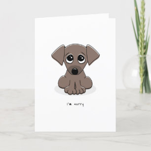 I'm sorry greeting card with cute, sad puppy dog
