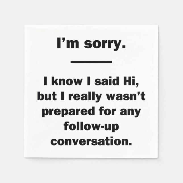 I'm Sorry. Napkins (Front)