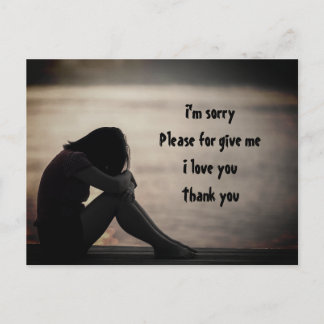 i'm sorry please forgive me i love you thank you postcard