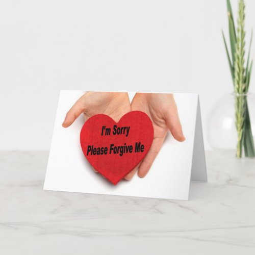 Im Sorry Please Forgive Me Valentine Hands Holiday Card