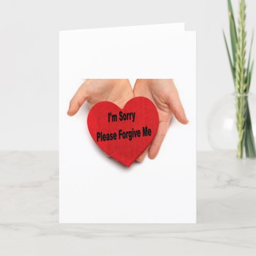 Im Sorry Please Forgive Me Valentine Hands Holiday Card