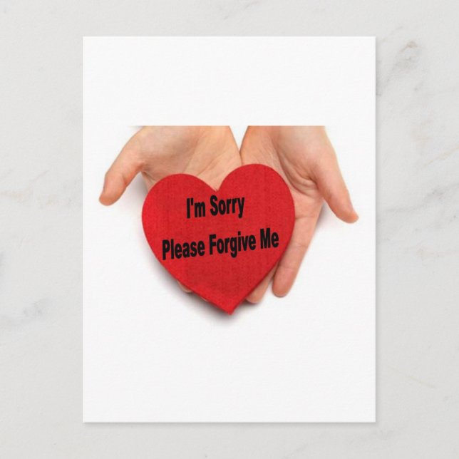 I'm Sorry Please Forgive Me Valentine Hands Holiday Postcard (Front)