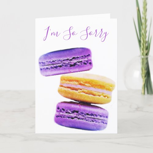 Im Sorry Purple Macaron Cookies Belated Birthday Card