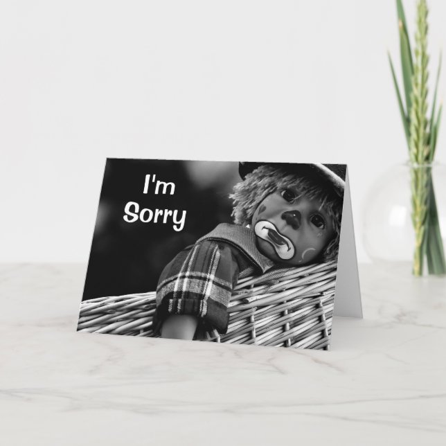 I'm Sorry Sad Face Please Forgive Me Card (Front)