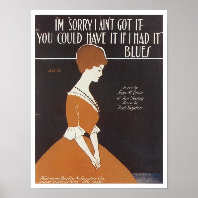 I'm Sorry Vintage Songbook Cover Poster (Front)