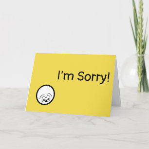 " I'm Sorry!" Yellow Greeting Card