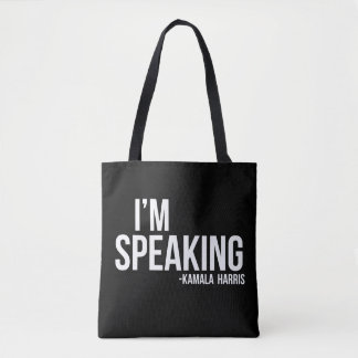 I'm Speaking - Kamal Harris - Black Tote Bag