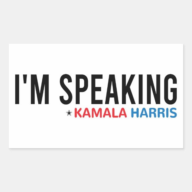I'm Speaking, Kamala Quote, Kamala Harris Rectangular Sticker (Front)
