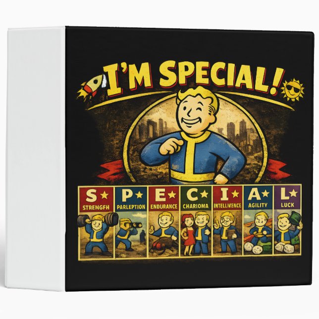 I'm Special | Fallout Inspired Stats Mousepad 3 Ring Binder (Front/Spine)