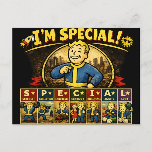I'm Special | Fallout Inspired Stats Mousepad Postcard