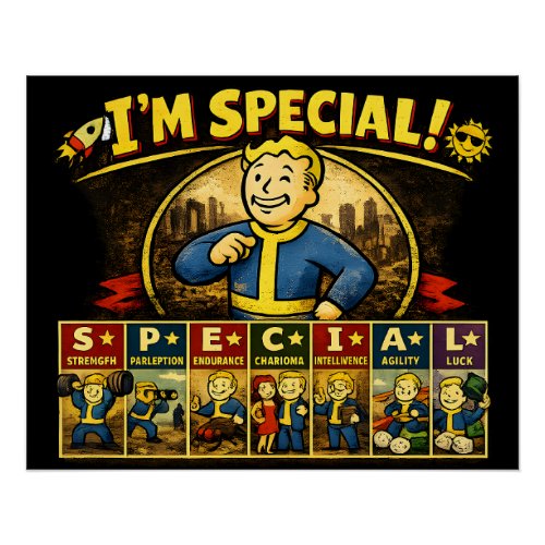 I'm Special | Fallout Inspired Stats Mousepad Poster