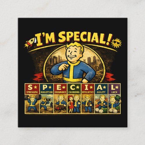 I'm Special | Fallout Inspired Stats Mousepad Square Business Card