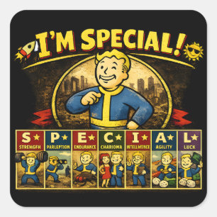 I'm Special   Fallout Inspired Stats Mousepad Square Sticker