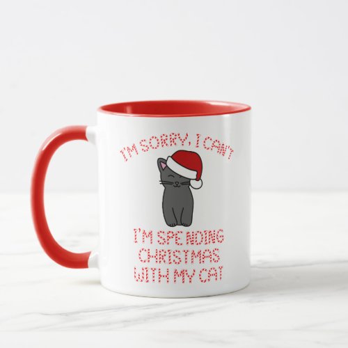 Im Spending Christmas With My Cat Funny Mug