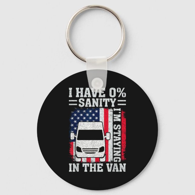 I'm Staying In Tha Van Phasmophobia Funny Man Wome Keychain (Front)