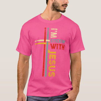 I'M Stickin' With Jesus Vintage Christian Drummer T-Shirt