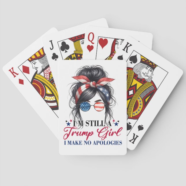 I'm Still A Trump Girl I Make No Apologies Poker Cards (Back)