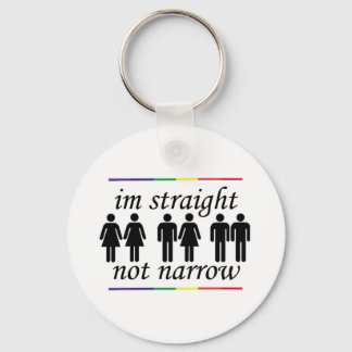 I'm Straight, Not Narrow Keychain
