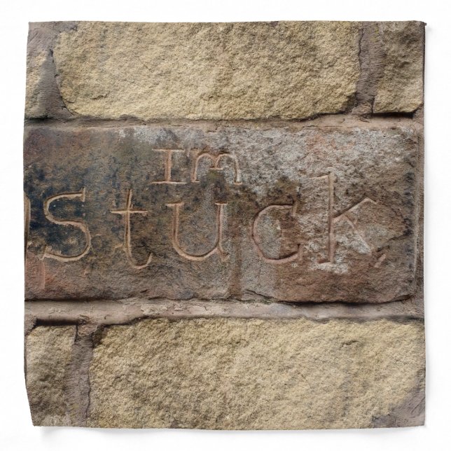"I'm Stuck" another brick in the wall Bandana (Front)