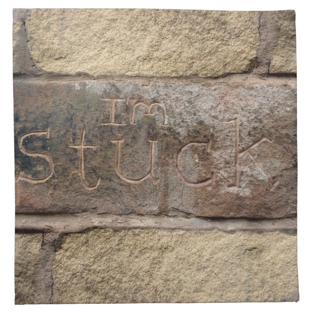 "I'm Stuck" another brick in the wall Cloth Napkin (Front)
