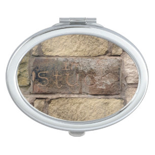 "I'm Stuck" another brick in the wall Compact Mirror