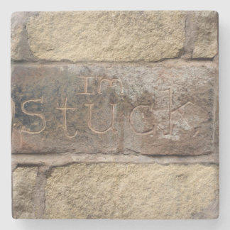 "I'm Stuck" another brick in the wall Stone Coaster