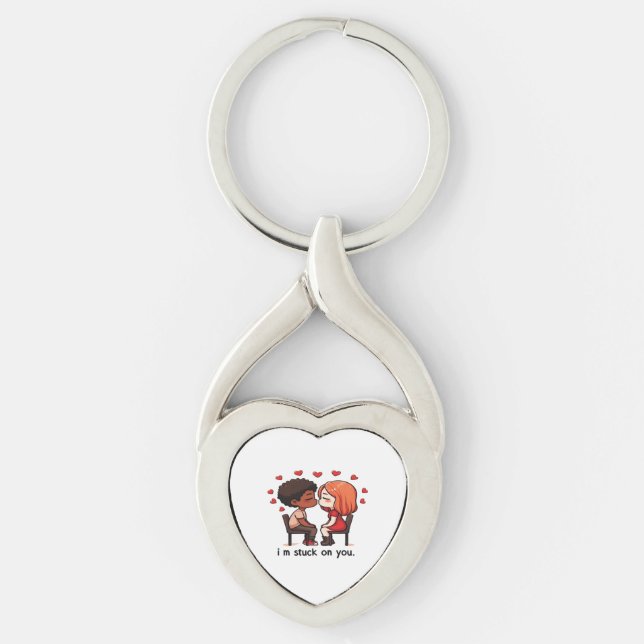 Im Stuck On You Classic Love Design  Keychain (Front)