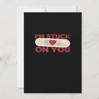 Im Stuck On You Funny Band Aid Nurse Gift Playful Holiday Card