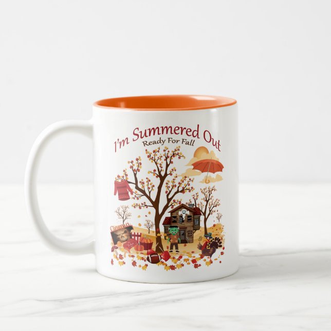 I'm Summered Out Ready For Fall - Autumn Scenery Two-Tone Coffee Mug (Left)