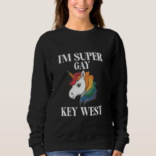 I'm Super Gay Key West LGBTQ Unicorn Rainbow Gay P Sweatshirt
