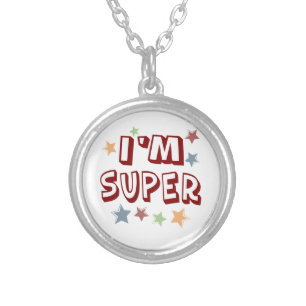 Im Super with Stars Silver Plated Necklace