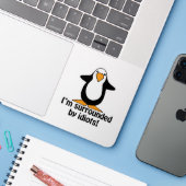 I'm Surrounded By Idiots Funny Penguin Contour Cut Sticker (Laptop w/ iPhone)