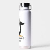 I'm surrounded by idiots Penguin Humor Water Bottle (Back)
