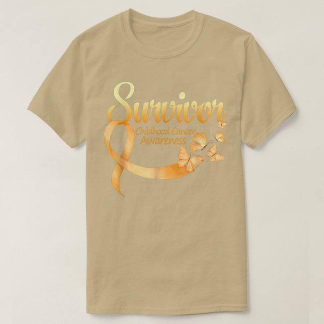 I'm Survivor Butterfly Childhood Cancer Awareness2 T-Shirt (Design Front)