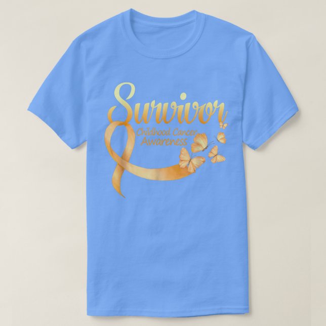 I'm Survivor Butterfly Childhood Cancer Awareness  T-Shirt (Design Front)