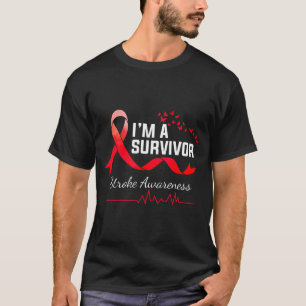 I'm Survivor Stroke Awareness Red Butterfly T-Shirt