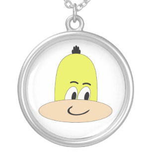 I'm Sveety,  Funny Face Cartoon Silver Plated Necklace