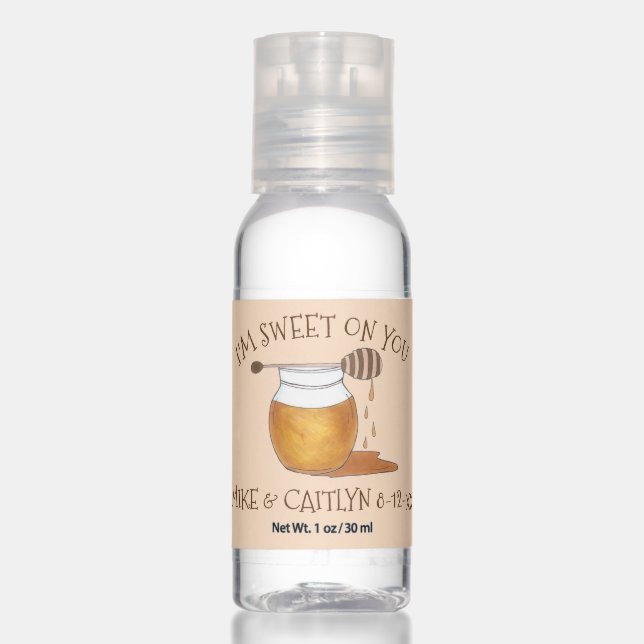 I'm Sweet on You Honey Wedding Engagement Shower Hand Sanitizer (Front)