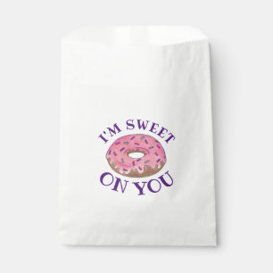 I'm Sweet On You Pink Donut Doughnut Foodie Love Favor Bag