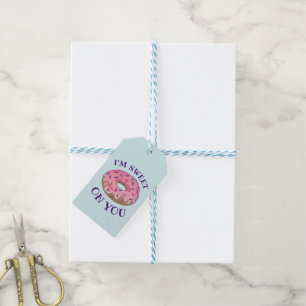I'm Sweet On You Pink Donut Doughnut Foodie Love Gift Tags