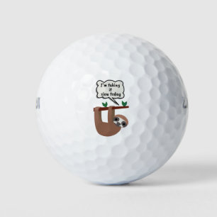 I'm Taking It Slow Today Funny Sloth Golf Balls