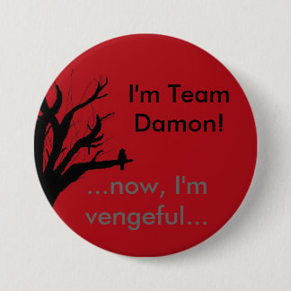 I'm Team Damon Vengeful Crow Pinback Button
