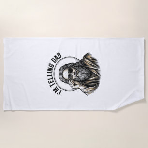 I'm Telling Dad Vintage Engraving Funny Shirt Beach Towel