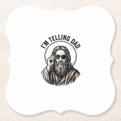 I'm Telling Dad Vintage Engraving Funny Shirt Paper Coaster