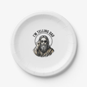 I'm Telling Dad Vintage Engraving Funny Shirt Paper Plates